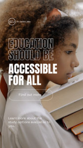 Education should be accesible to all. Student with books.